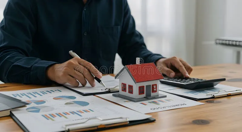 Skema KPR Tanpa DP di Bogor ilustrasi meja kerja dengan dokumen KPR