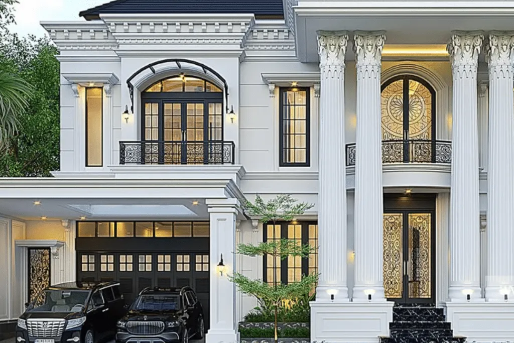 Tampak depan rumah 2 lantai bekas yang perlu renovasi ringan